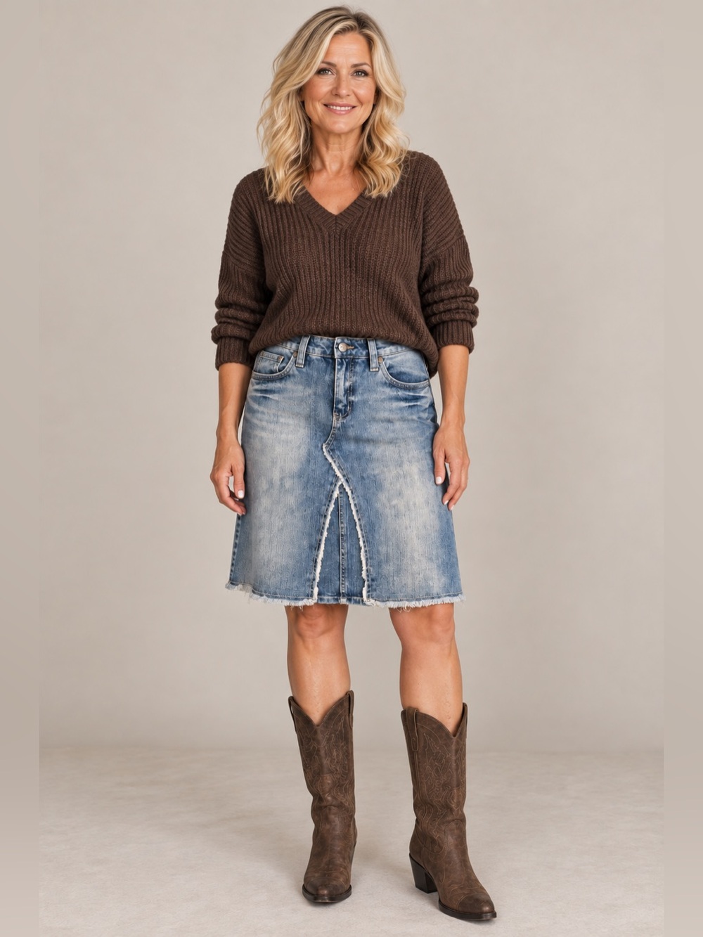 Hint Jeans Y2K Distressed Denim Skirt Frayed Hem Blue Size 9